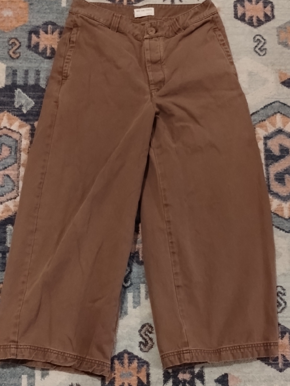 We The Free People Lay Down Chino Trousers 6 Brownie - Picture 6 of 9